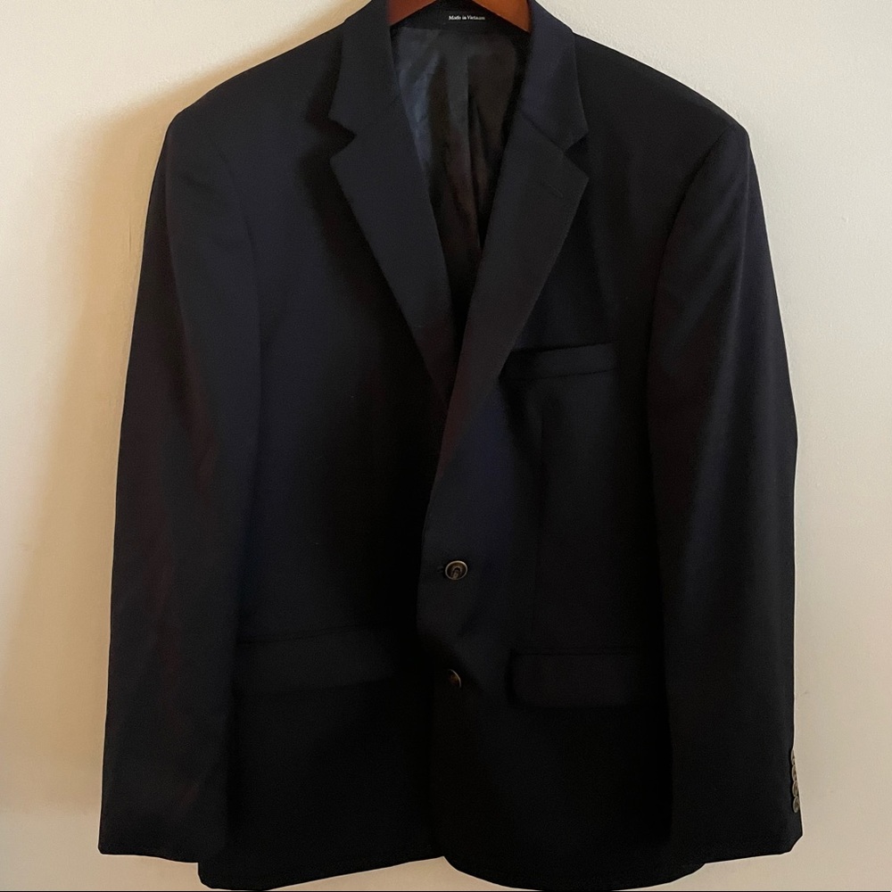 Joseph & Feiss 42R navy blue blazer with gold accents